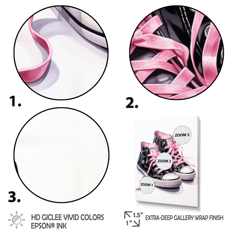 Espadrilles roses Gilham Fashion Obsession V - imprimé, H 44 po x l 34 po x P 1,5 po, Encadrement doré