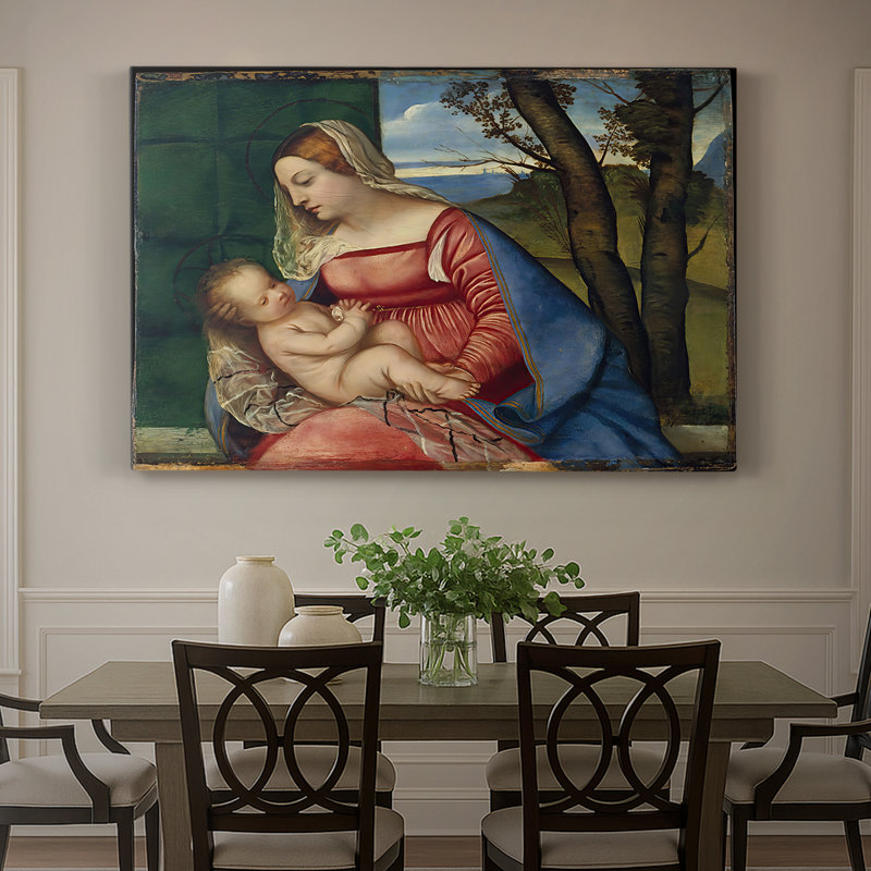Madonna and Child (The Lochis Madonna) -Titien-Toile tendue avec châssis-c. 1508-1510, 32 x 48