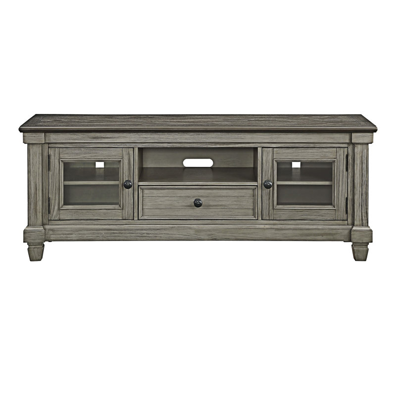 Console en bois avec tiroirs et armoires de rangement, Gris antique, Café