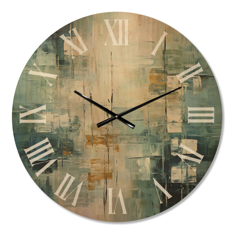 Birch Woods Whispering Winds VI – Oversized Botanical Round Wood Wall Clock, Medium