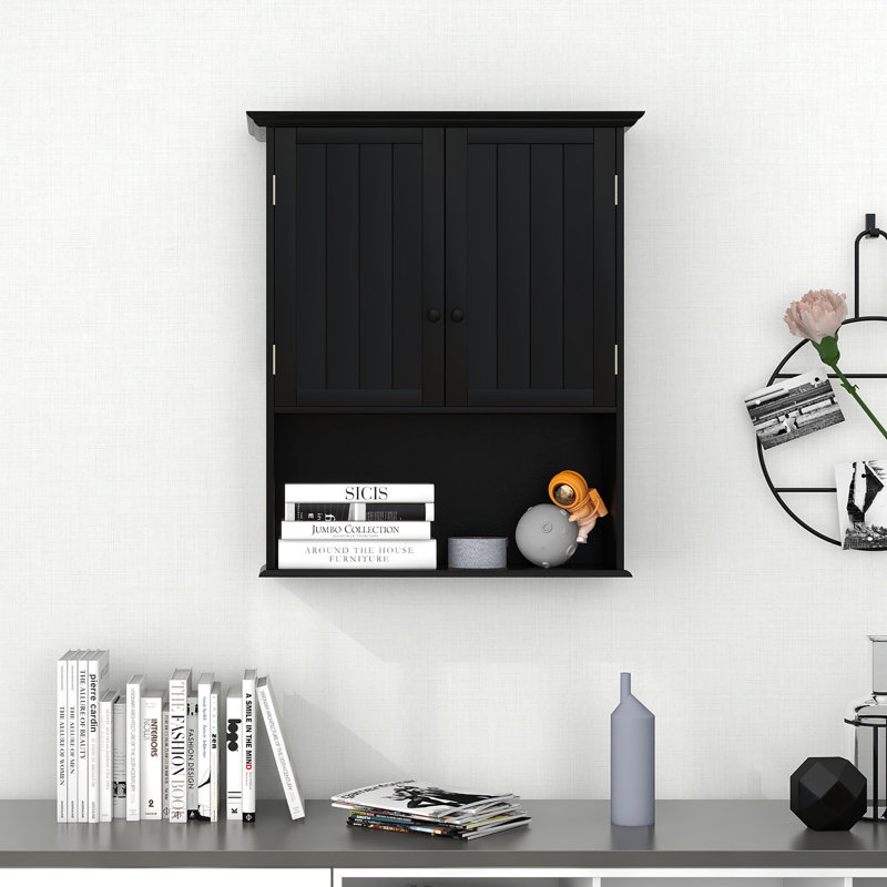 Armoire de salle de bain murale Kajana, Noir