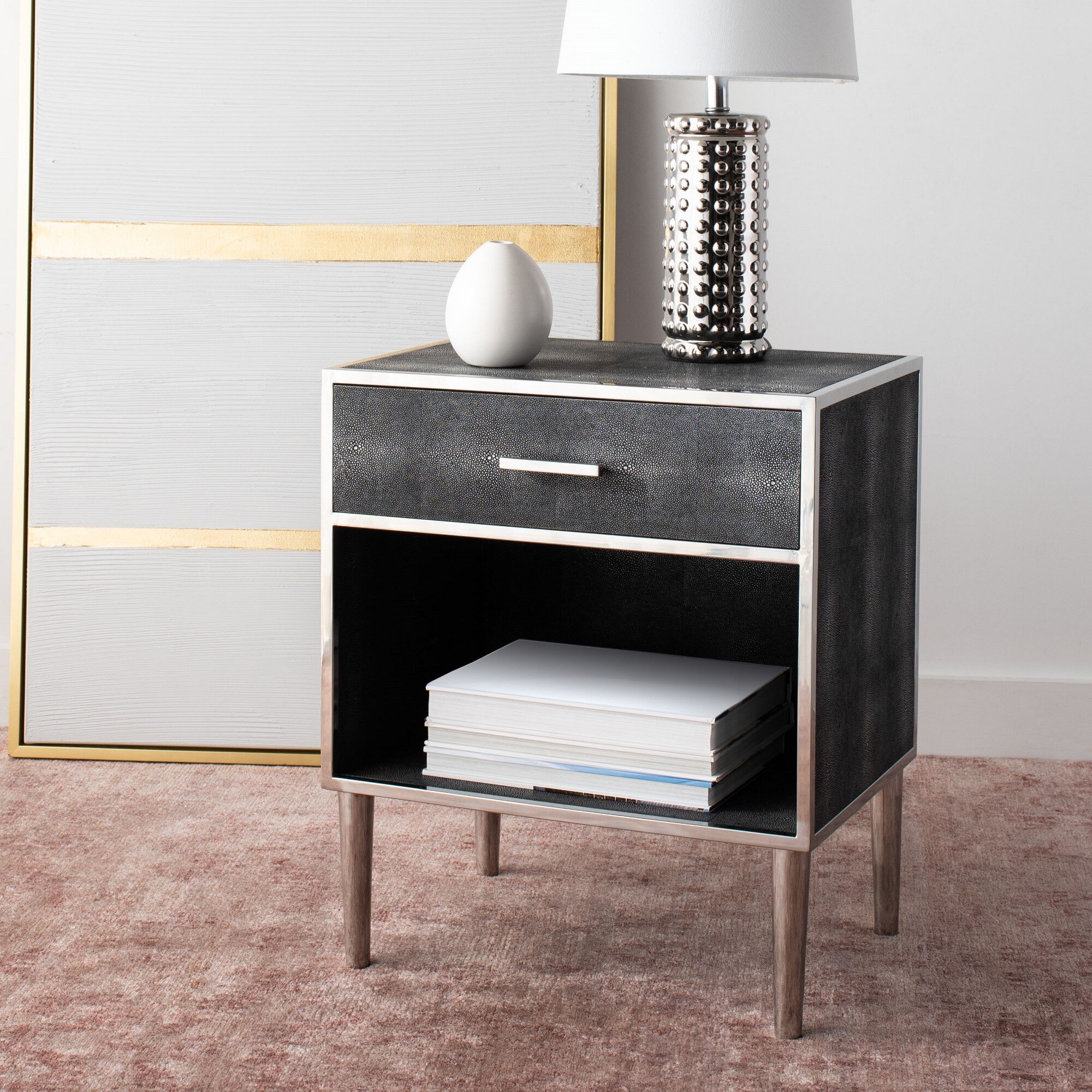 Tommy Hilfiger Ascher Modern Living Room End Table with 1 -Drawer