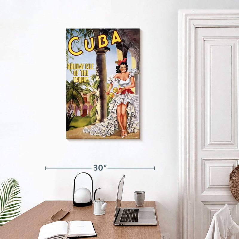 Affiche de voyage Aime Cuban, H 30 po x l 20 po
