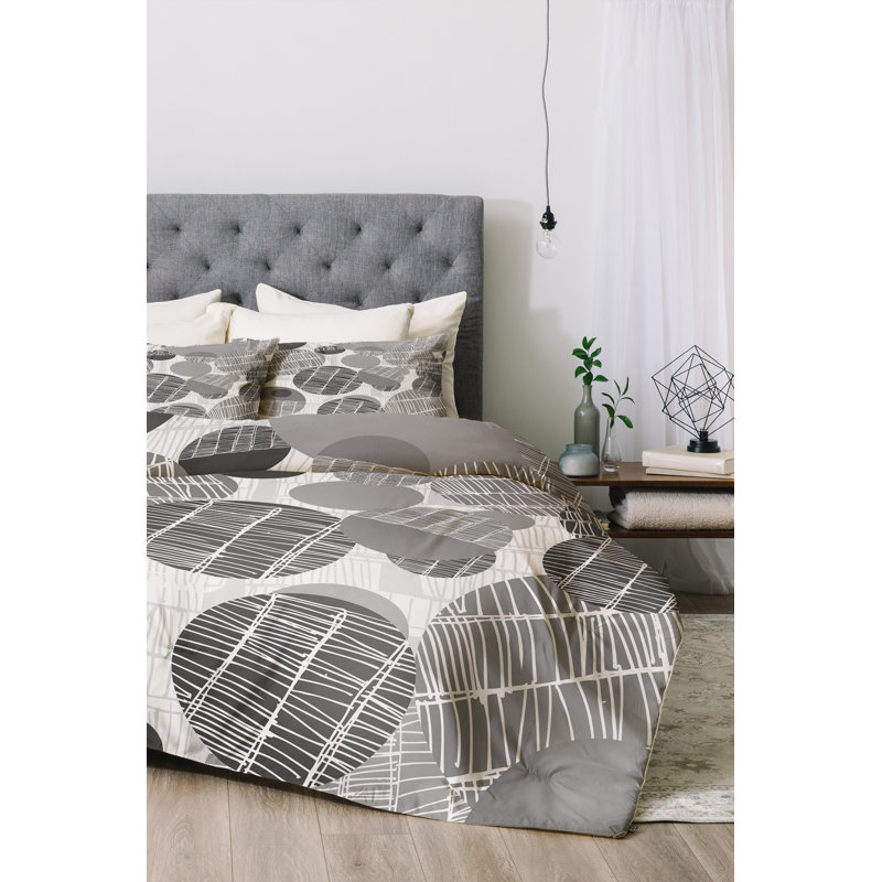 Ensemble de housse de couette géométrique texturé, Gris, Housse de couette pour grand lit et 2 taies décor