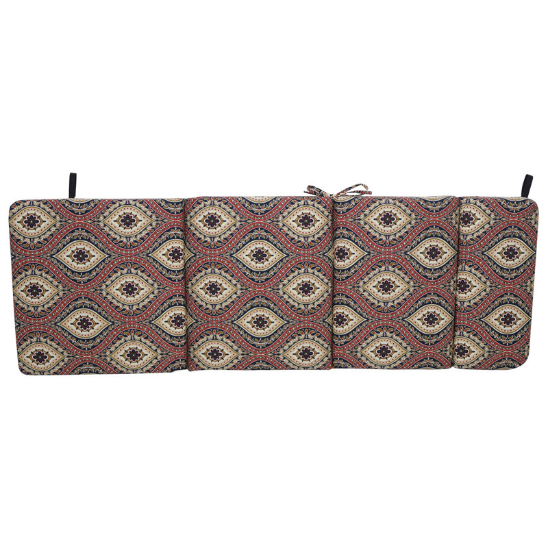72-Inch By 24-Inch Outdoor Chaise Lounge Cushion, Red/Tan/Jasmina Lakewood Moroccan