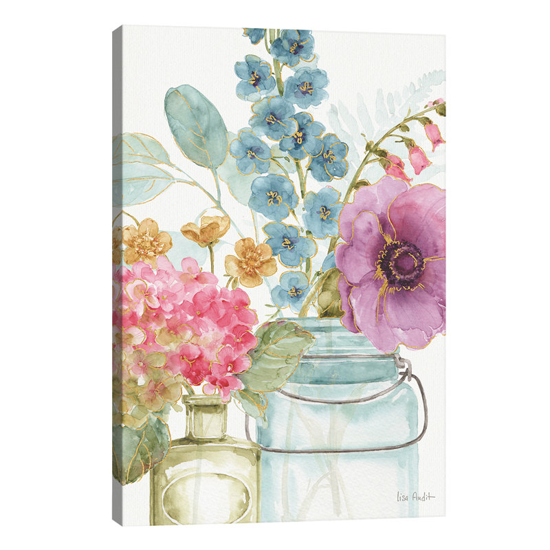 Rainbow Seeds Flowers Viii by Lisa Audit - Wrapped Canvas Painting, 101.6 cm H x 66.04 cm W x 1.91 cm D
