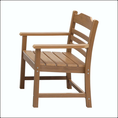 Chaise de patio pour salle à manger avec texture imitation grain de bois (ensemble de 2)