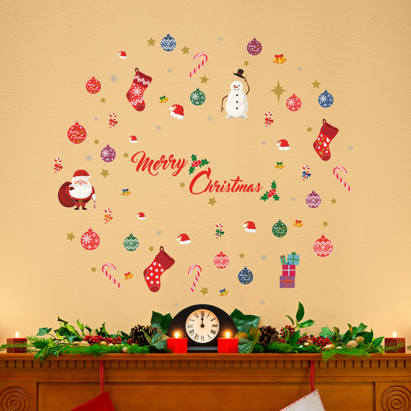 Décalcomanie murale noël joyeux de noël