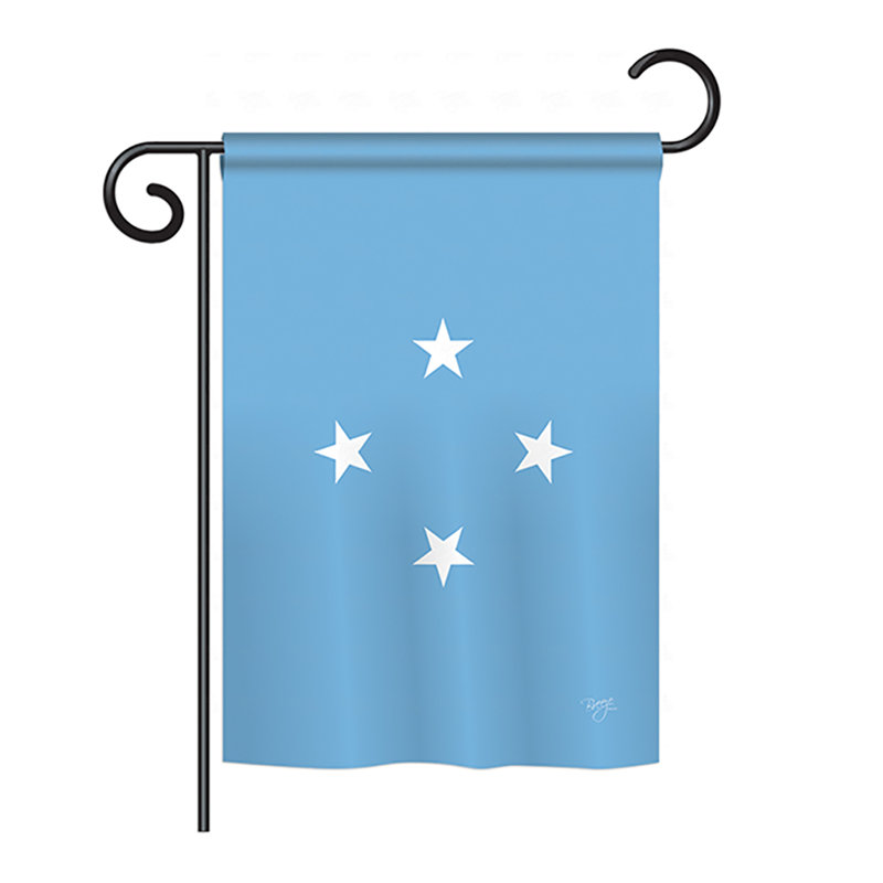Drapeau maison en polyester 2 côtés micronésie, H 18,5 po x l 13 po