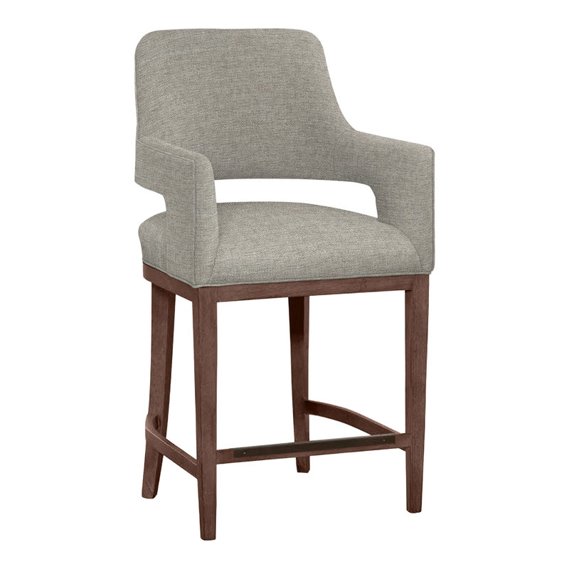 Tabouret de bar et de comptoir Josie, Noyer, Lin 3152, Tabouret de comptoir (siège d'une hauteur de 26,5
