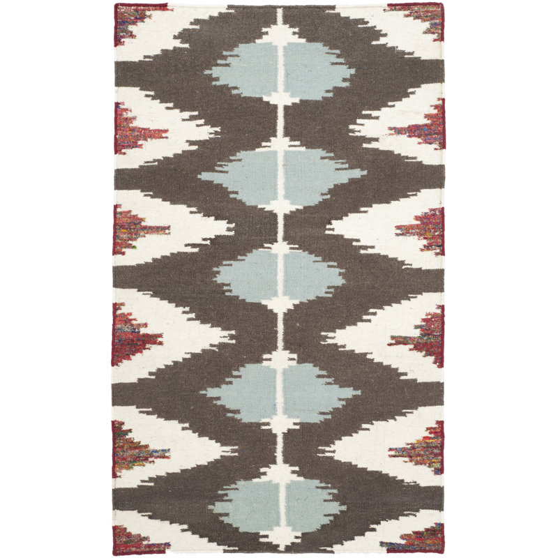 Seraphin Ikat Wool Hand Woven Area Rug, Rectangle 122 x 183 cm