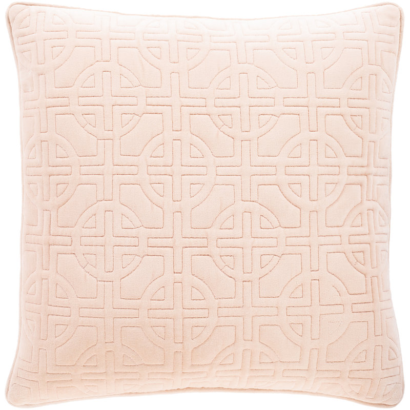 Coussin en coton matelassé, Pêche, Polyester / bourre en polyester, 22 po x 22 po