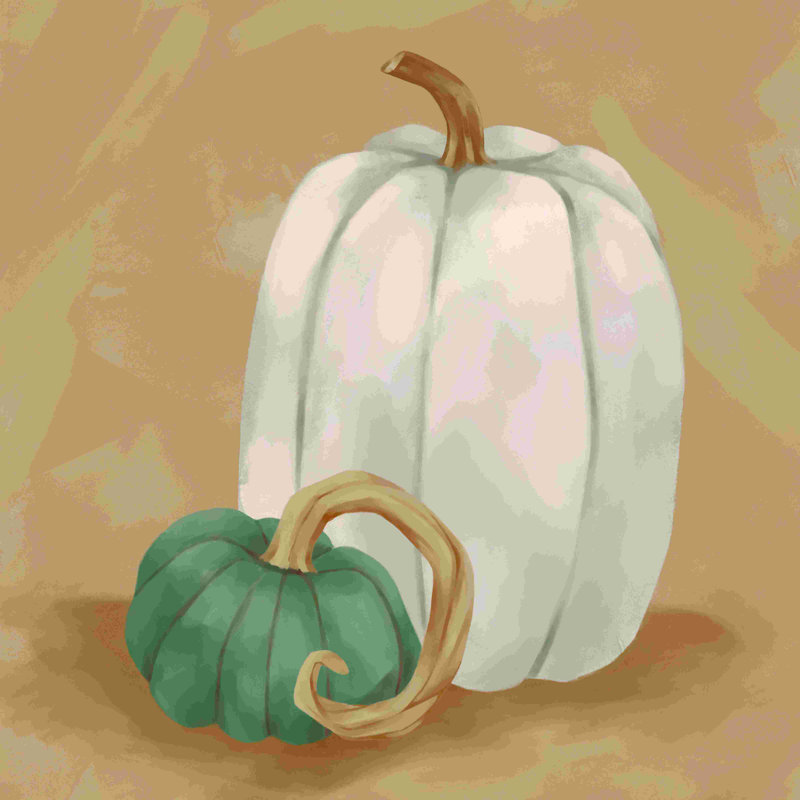 «Pumpkin Duo 2», reproduction sur toile tendue, H 12 po x l 12 po