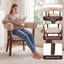 Fauteuil d'appoint rembourré en tissu bouclé de 62 cm de large avec pieds en bois massif, style moderne du milieu du siècle-1589872913