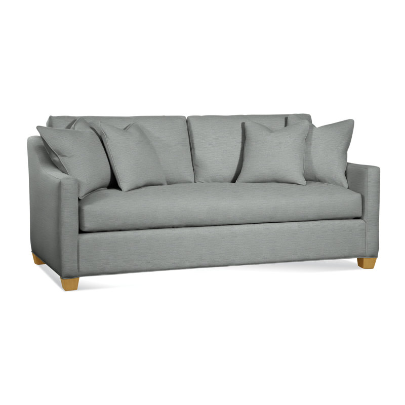 Oliver Sofa, Honey Finish, Marquis Navy Velvet; 0913-61