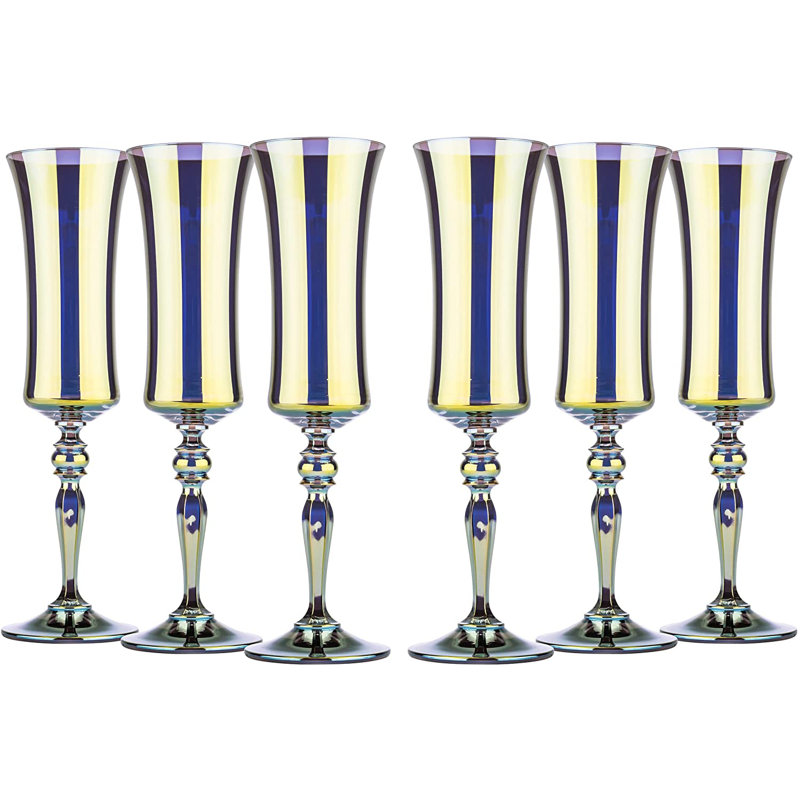 6 oz Ensemble de flûtes en verre, Vert