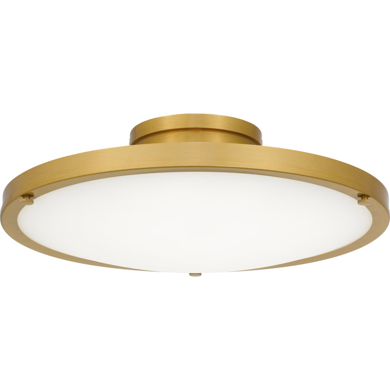 Donne Integrated LED Semi-Flush Mount With CCT Switch, Brushed Gold