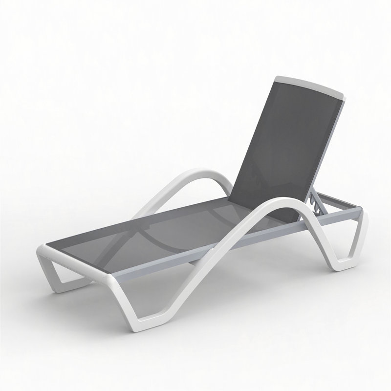 Patio Chaise Lounge Adjustable Aluminum Pool Lounge Chairs with Arm