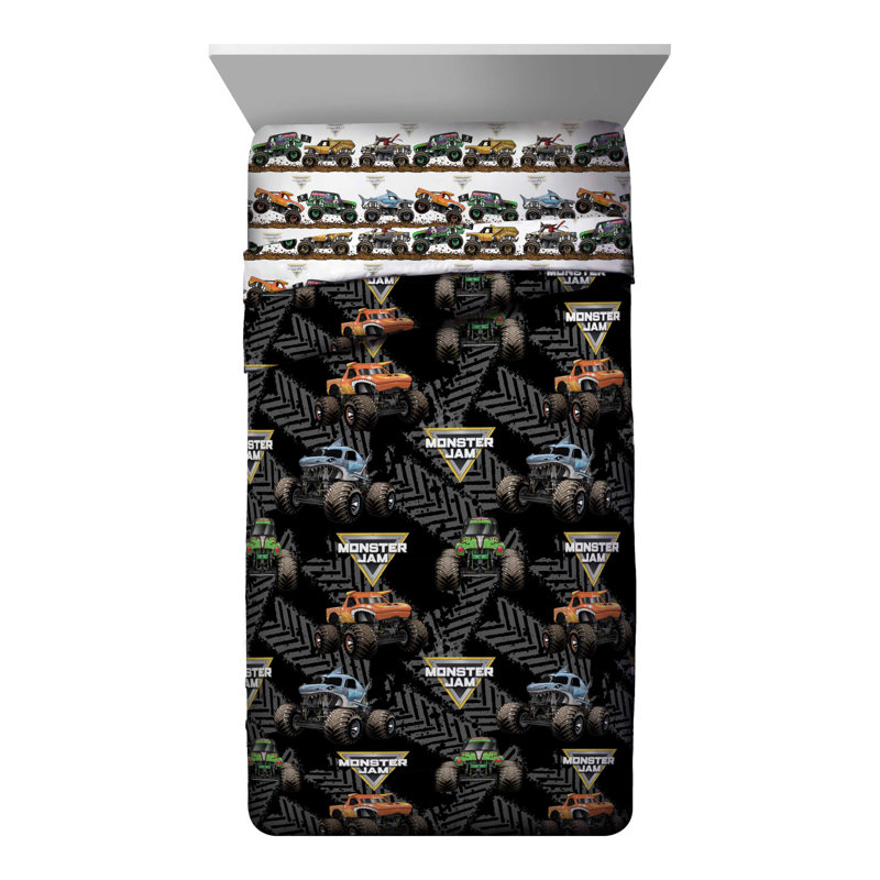 Monster Jam Tracks Twin Bed Set