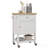 Utility Kitchen Cart, Rolling Kitchen Island with Smooth Rubberwood Top, Narrow Butcher Block Surface on Wheels with Storage Drawer & Cabinet, White