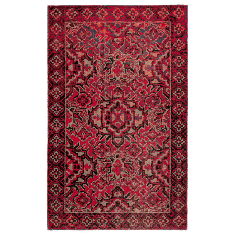 Tapis rouge / noir Jaipur Living Chaya, Rectangle 5 pi x 7 pi 6 po