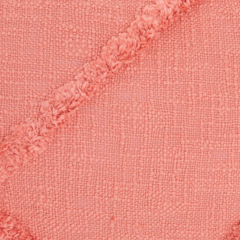 Coral Ruffled Cotton Lumbar Throw Pillow