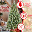 Arbre de Noël de 7 pi équipé de 400 lumières à DEL blanc chaud, 1348 pointes d'aiguilles mixtes et dures, 82 branches de pin, installation facile à charnières pour un joyeux matin, branches pré-enfilées, assemblage sans effort et