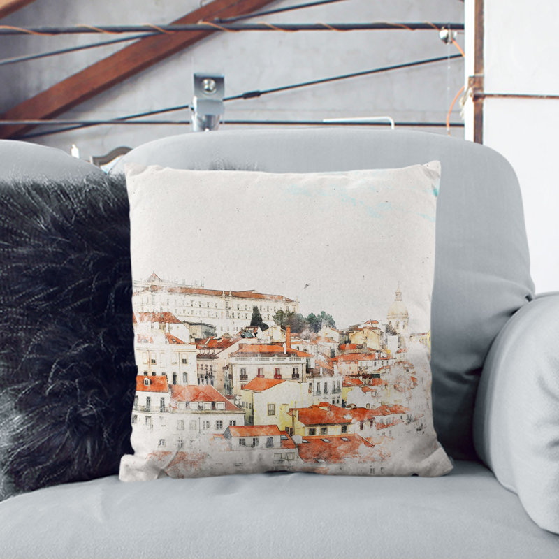 Square Throw Cushion, 40cm H x 40cm W x 15cm D