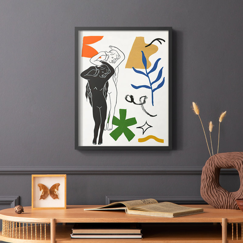 Vénus étoilée I, reproduction encadrée - bois massif, Noir, H 28 po x l 22 po