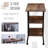 Mobile Rolling Side Table With Multi-Level Storage And Adjustable Height