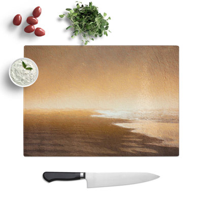 Glass Golden Beach in Iceland Chopping Board