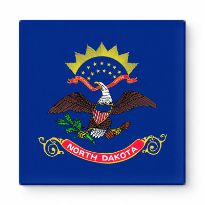 North Dakota State Flag - art mural carré sur toile