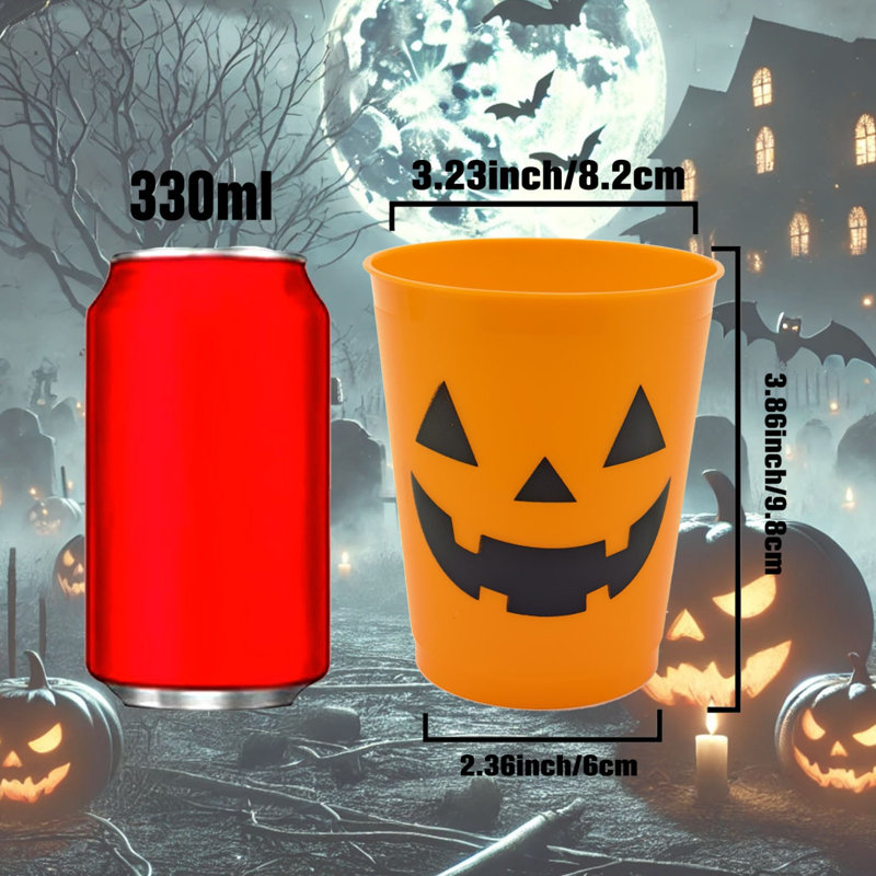 Gobelets en plastique citrouille d'Halloween ou gobelets réutilisables pour les fêtes d'Halloween