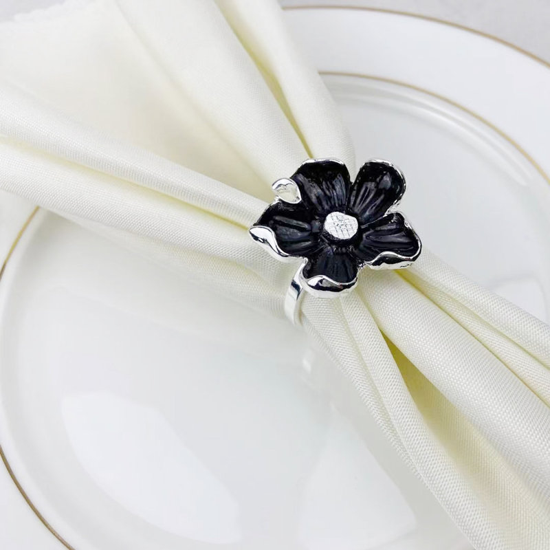Napkin Ring, Silver/Black