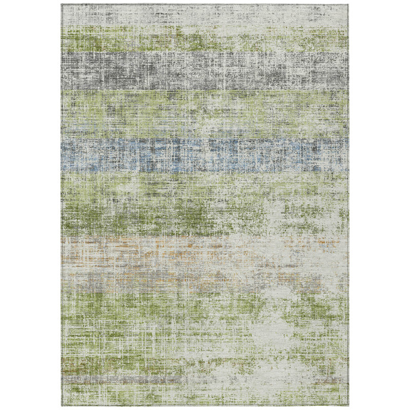 Machine Washable Indoor/Outdoor Kesler ACN2388 Stripes Rug, Rectangle 8' x 10'