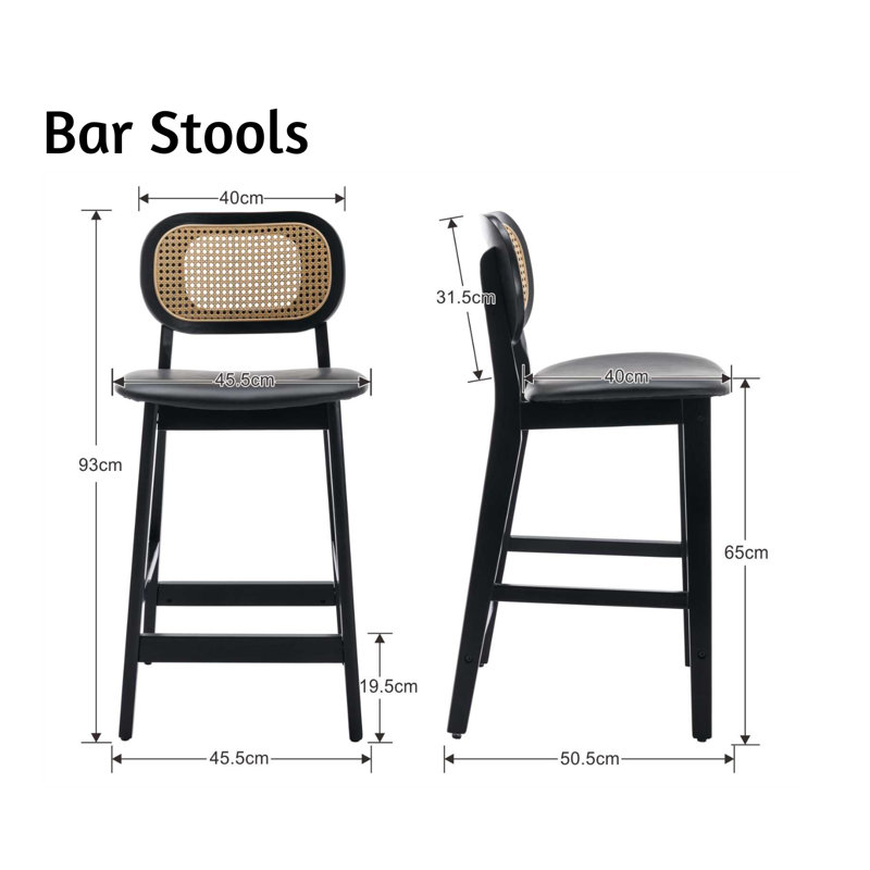 Aliysha Upholstered Counter Stool, Black Faux Fur