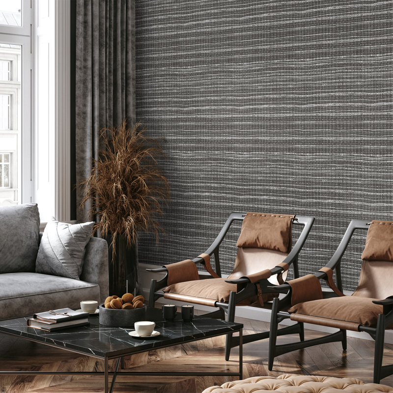 Pepper Fondo Wild Grass Effect Wallpaper Roll, Black