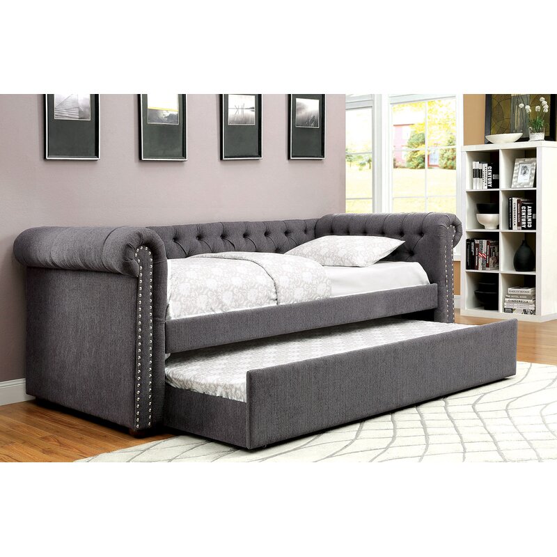 Canora Grey Baggs Upholstered Daybed with Trundle & Reviews | Wayfair