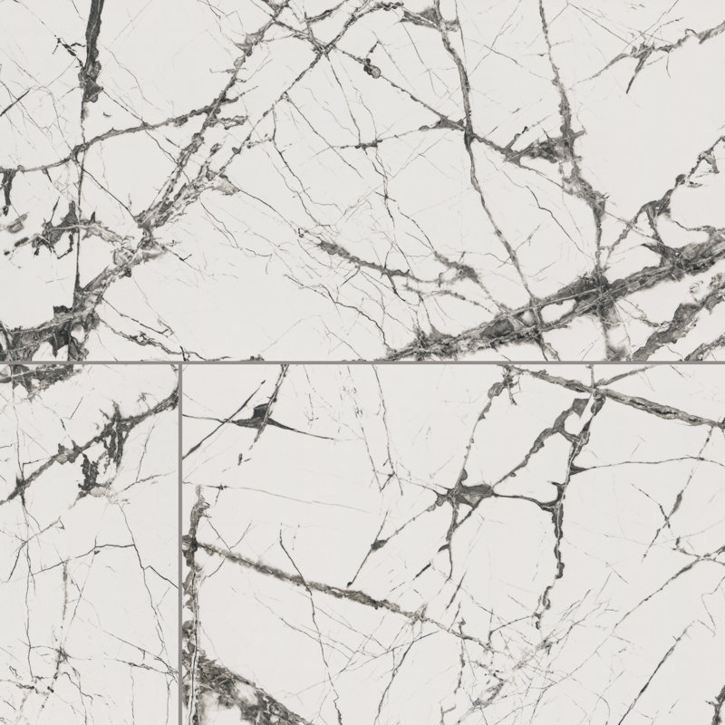 Carrelage mural en porcelaine polie 24 po x 48 po Ventara, Voile glacial