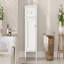 Ensemble de meuble-lavabo simple 18 po avec lavabo en céramique, ensemble de meuble-lavabo autoportant avec porte à fermeture douce, tablette réglable, style français, pieds pleins, blanc-142709306