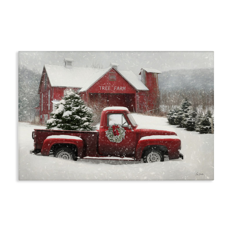 Toile ramassée Festive Tree Farm, conception par Lori Deiter, H 24 po x l 36 po