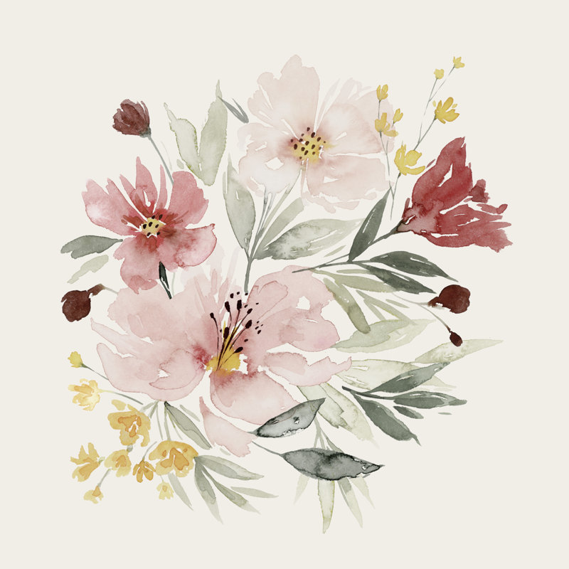 Pink Posy Dance II by Grace Popp - Wrapped Canvas Print, 91cm H x 91cm W