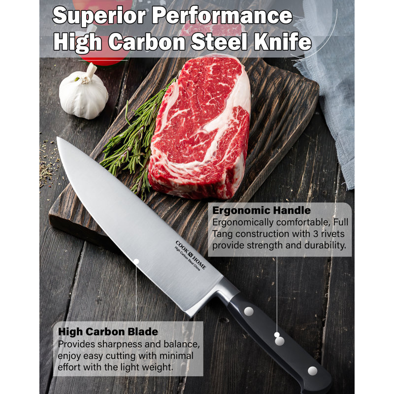 Cook N Home Kitchen Knife Set with Bamboo Storage Block 15-Piece