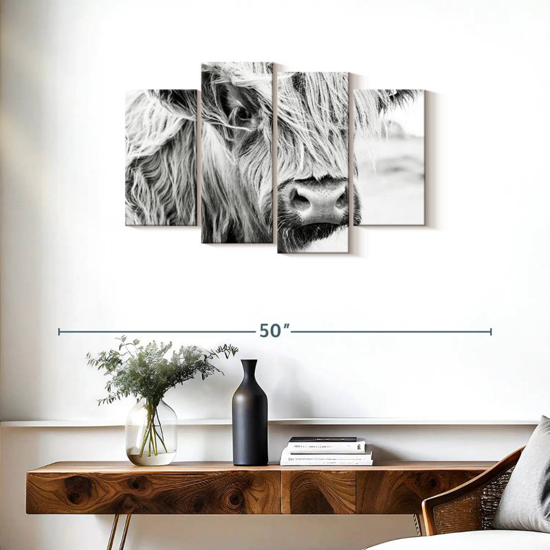 Long Haired Cow, 22" H x 36" W