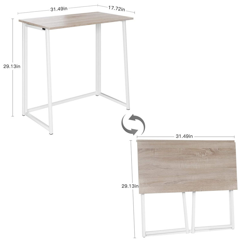 Dontavias Metal Base Computer Desk, Oak