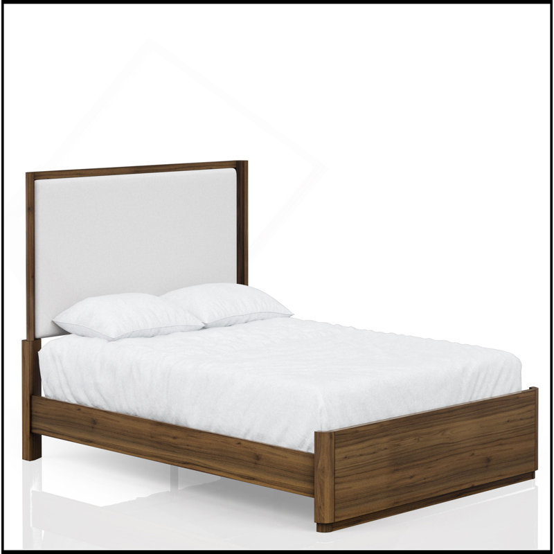 Grand lit tapissier en noyer