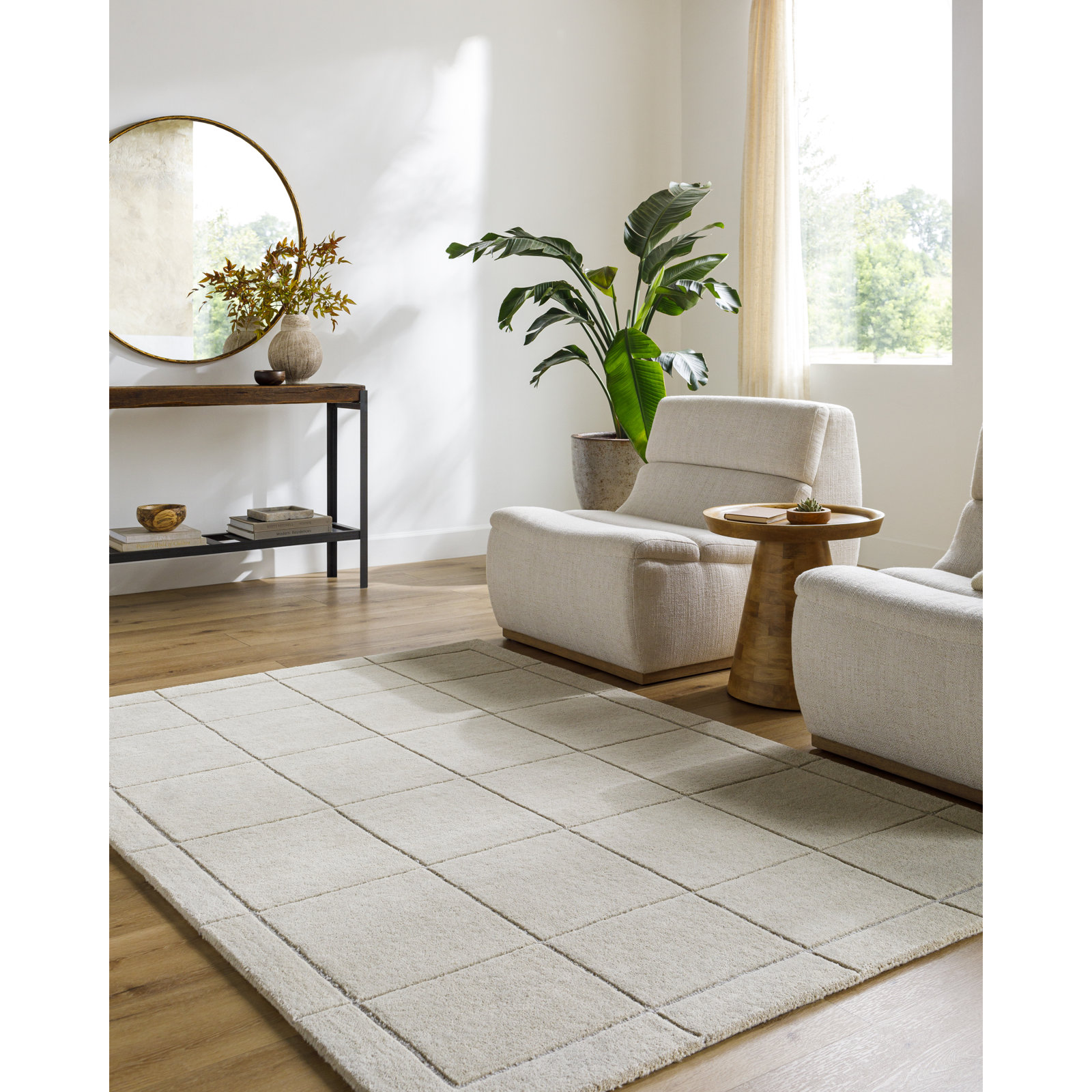 Mallory Pearl Hand Tufted Area Rug, Rectangle 8' x 10'