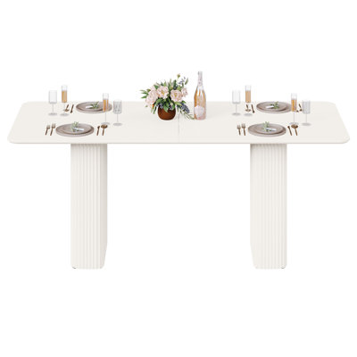 Brittay White Modern Rectangular Dining Table