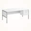 Bureau d'ordinateur à 2 tiroirs avec pieds en métal argenté Chandelle, H 29,73 po x l 70,45 po x P 35,2 po Chandelle