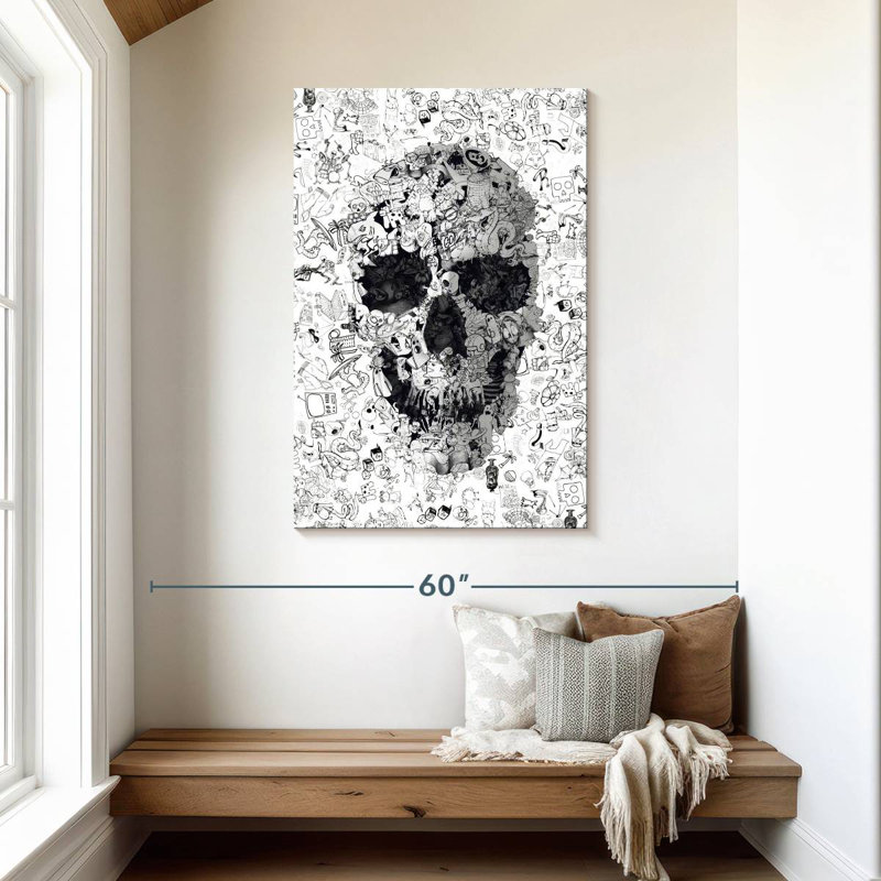 Kerner Doodle Skull, 45" H x 30" W